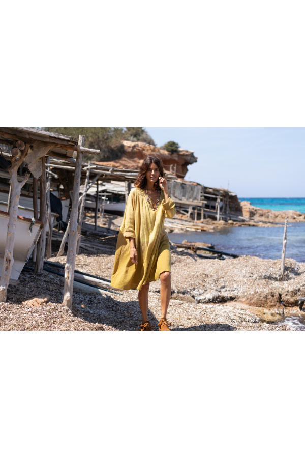 Robe Formentera Dip-Dye Mustard