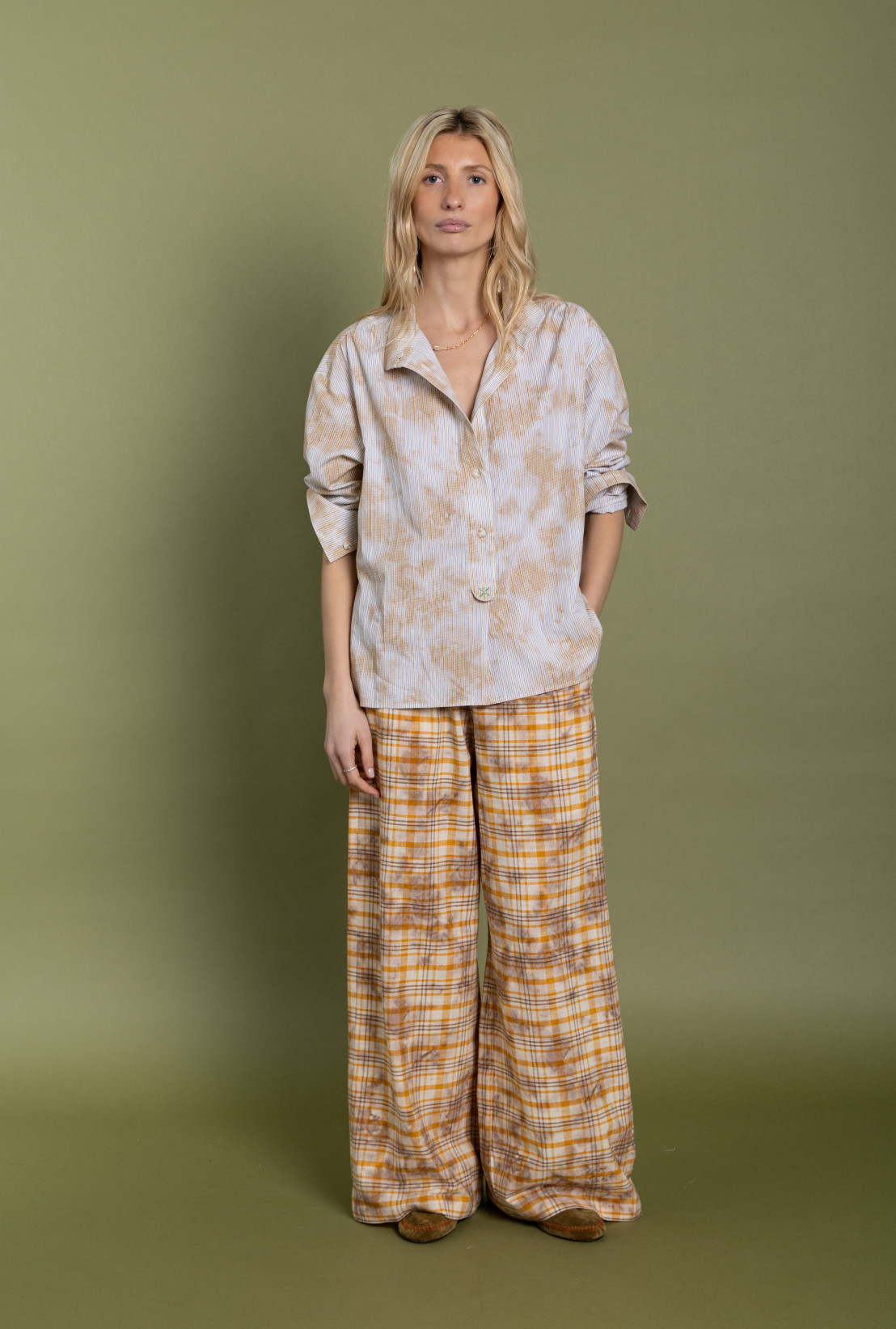 Pantalon Beverly Mustard Checks