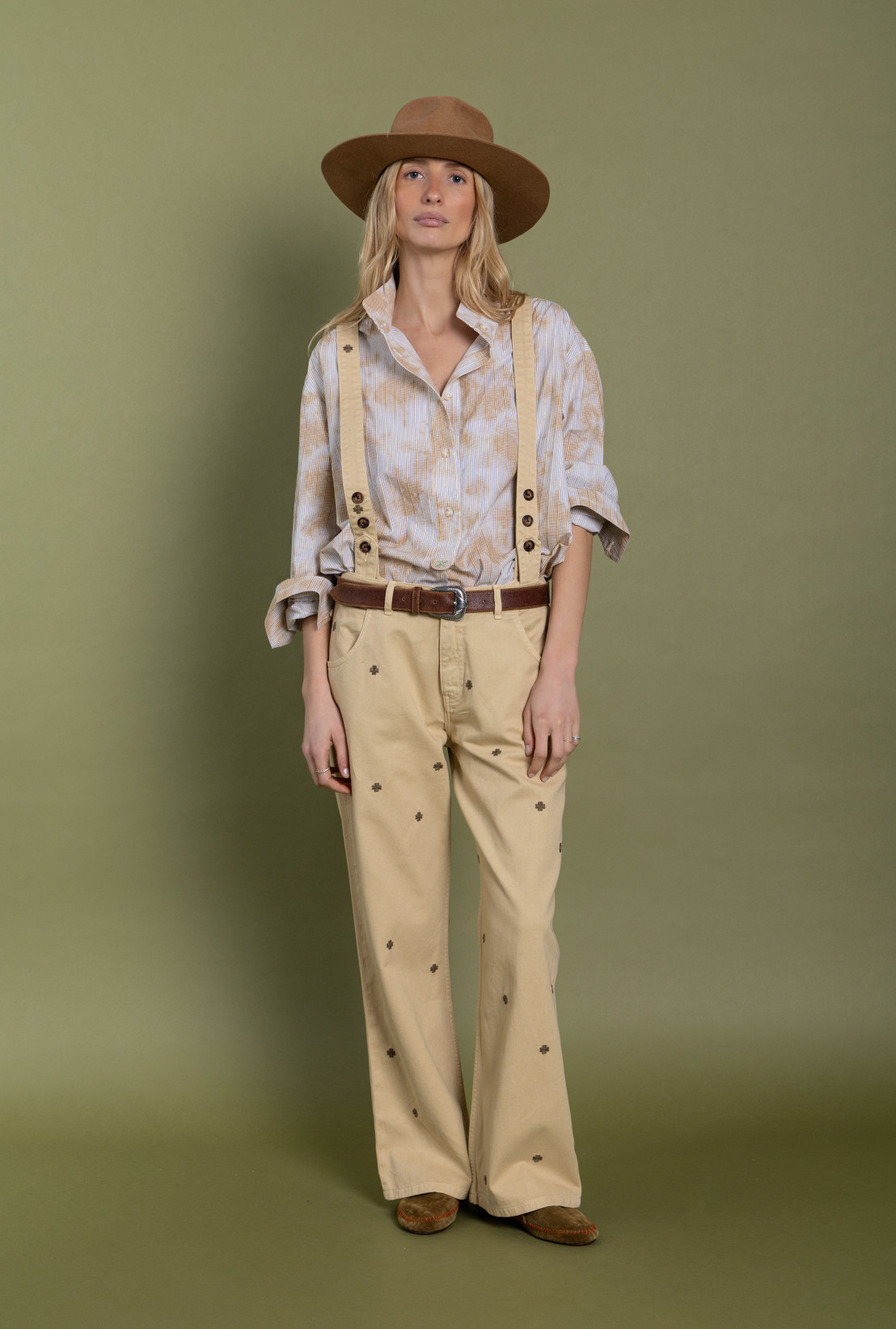 Pantalon à Bretelles Georgia Linen Clover