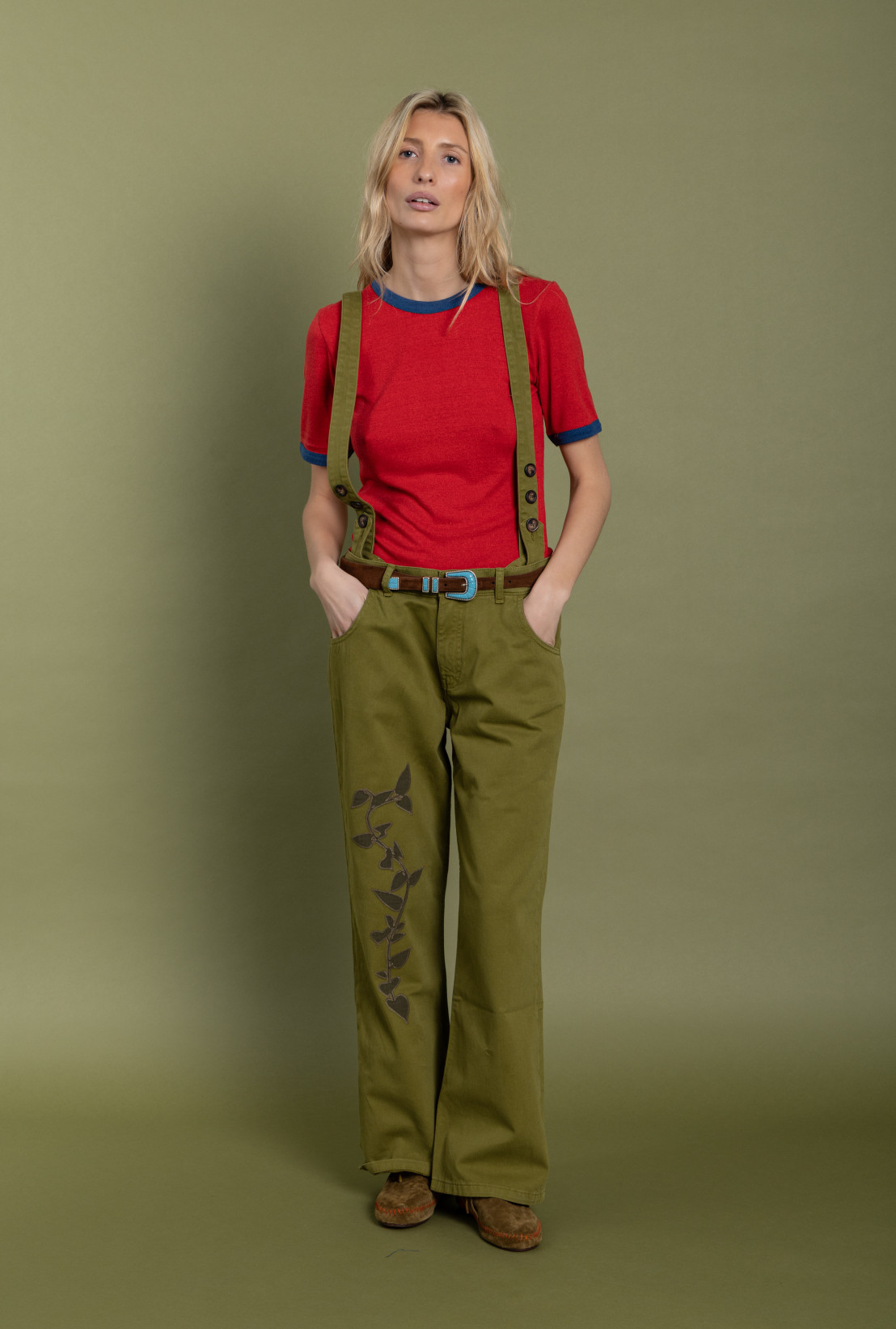 Pantalon à Bretelles Georgia Olive