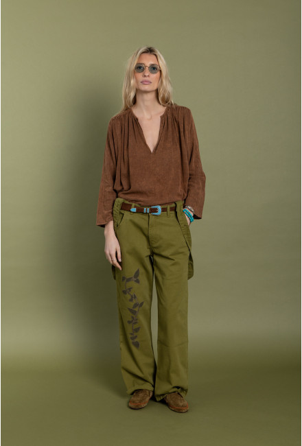 Pantalon à Bretelles Georgia Olive