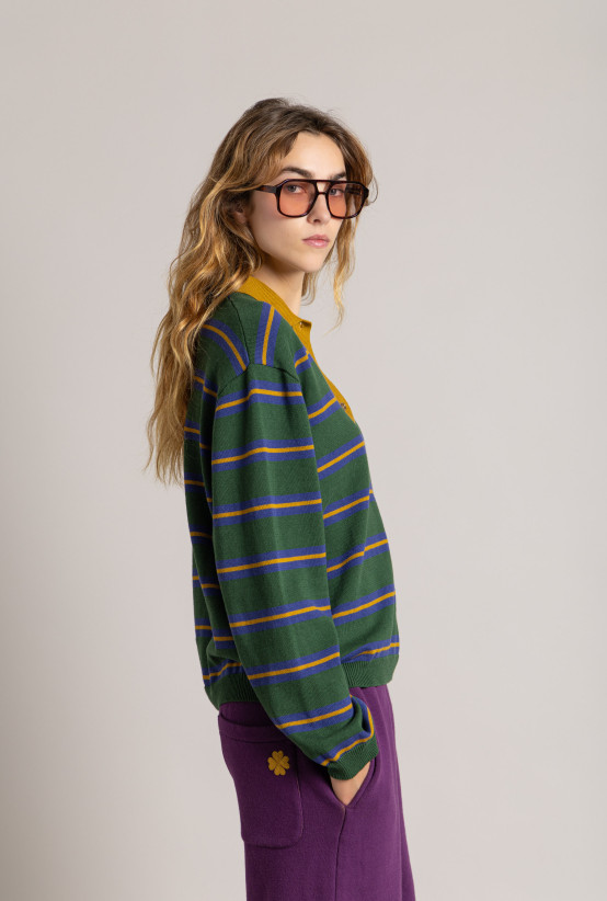 Polo PALERMO Mountain Green Stripes
