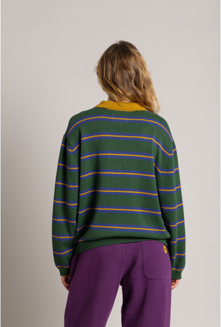 Polo PALERMO Mountain Green Stripes