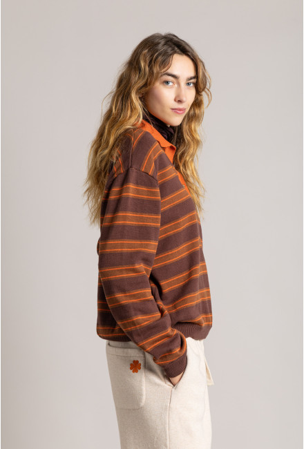 Polo PALERMO Burnt Orange Stripes