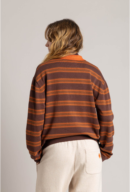 Polo PALERMO Burnt Orange Stripes
