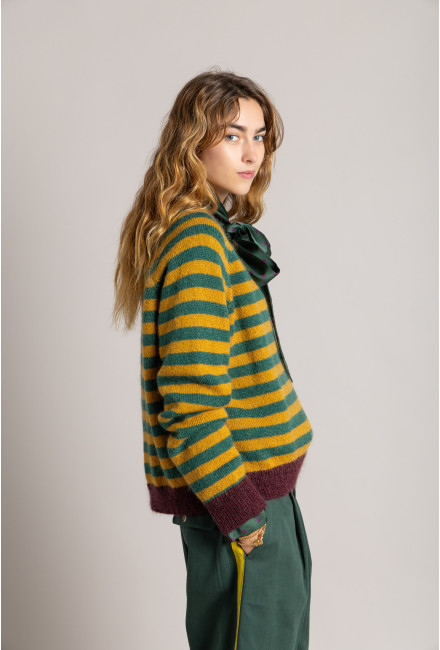 Pull RAVENA Mountain Green Stripes