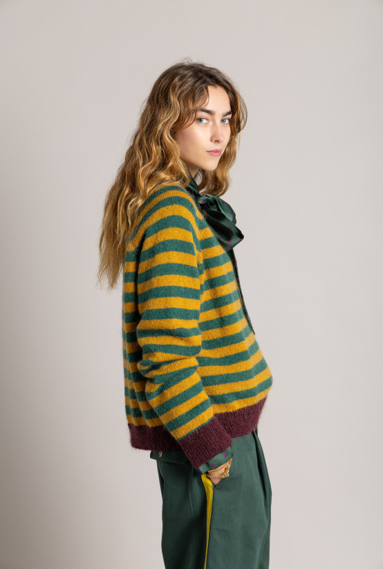 Pull RAVENA Mountain Green Stripes
