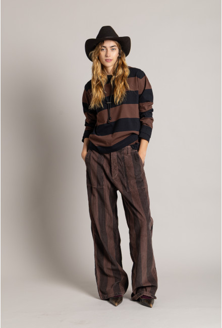 Pantalon VANCOUVER Beetroot stripes