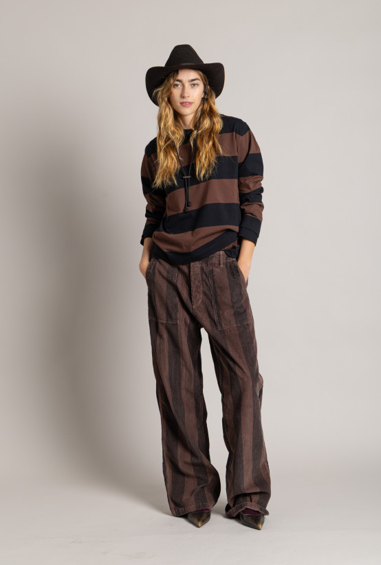 Pantalon VANCOUVER Beetroot stripes