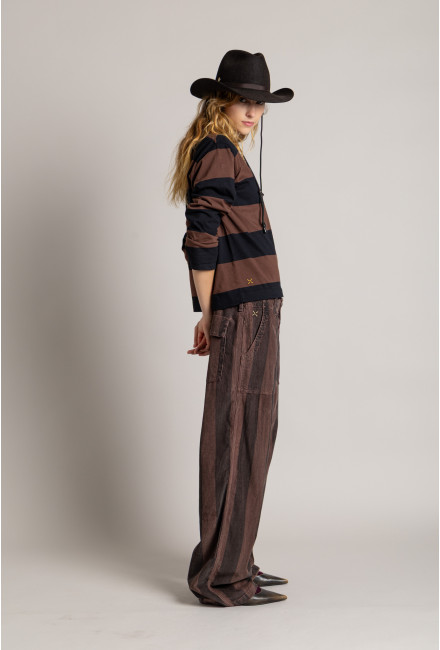Pantalon VANCOUVER Beetroot stripes