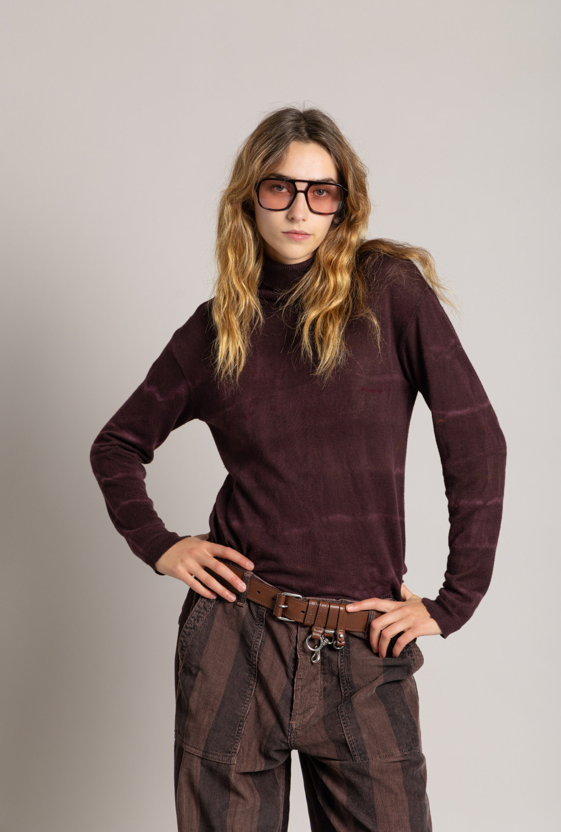 Col Roulé VERONA Beetroot Tie & Dye