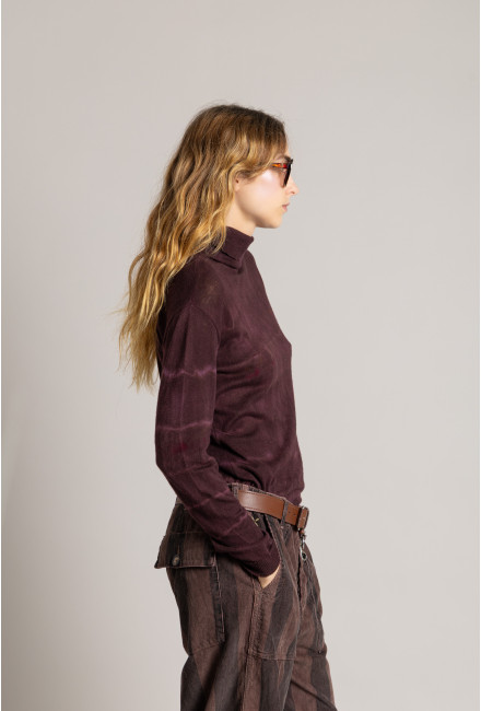Col Roulé VERONA Beetroot Tie & Dye