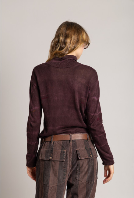 Col Roulé VERONA Beetroot Tie & Dye