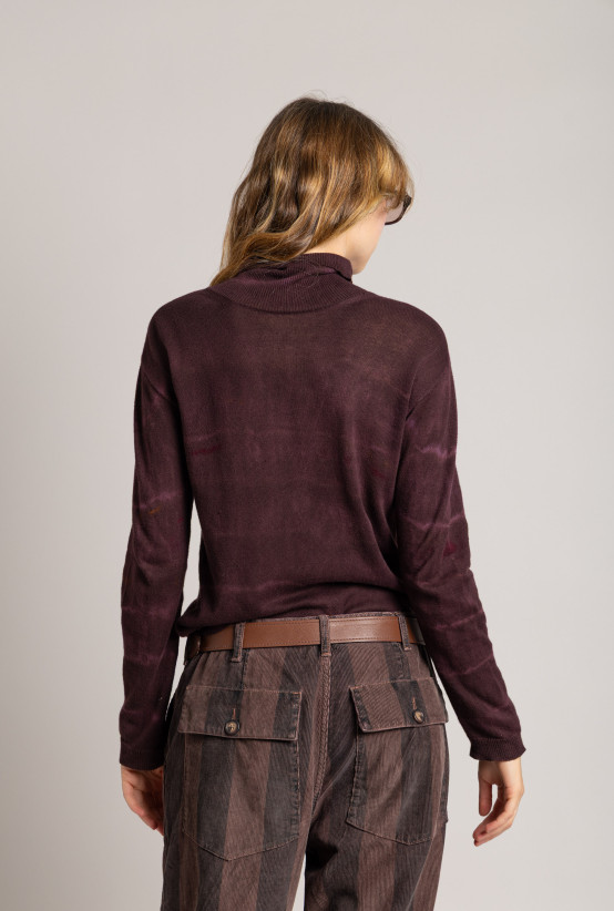 Col Roulé VERONA Beetroot Tie & Dye