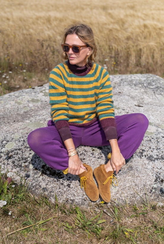 Pull RAVENA Mountain Green Stripes