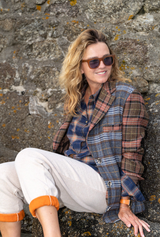 Blazer MESSINA Caramel Checkers