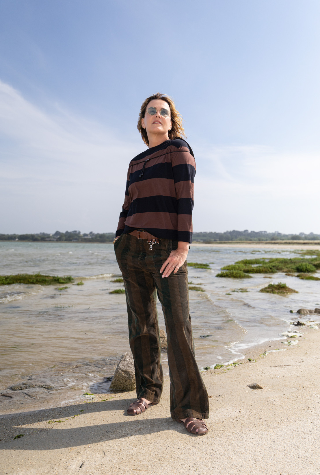 Pantalon VANCOUVER Beetroot stripes
